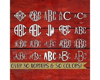 Monogram Sticker - Custom Monogram Car Decal - Personalised Initial Letter Sticker